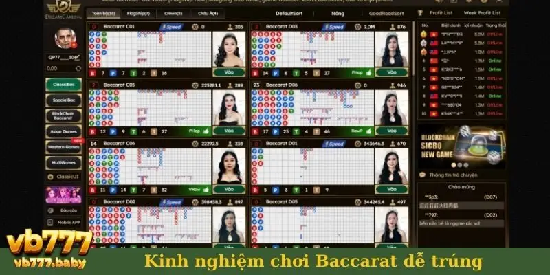 Kinh nghiệm chơi Baccarat dễ trúng
